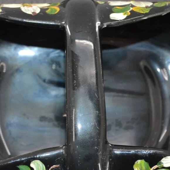 Vintage Rare Steiff Black White Hand Painted Art Studio Pottery Trinket Dish - Picture 4 of 12